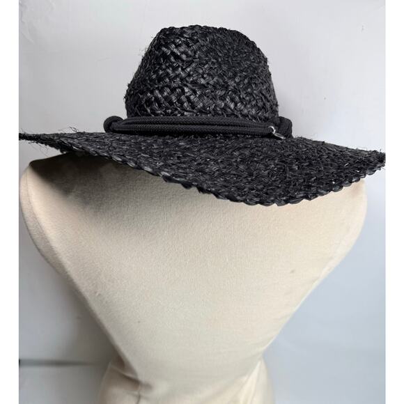 rag & bone Black Braided Straw Panama Hat size M $198 - Picture 6 of 12